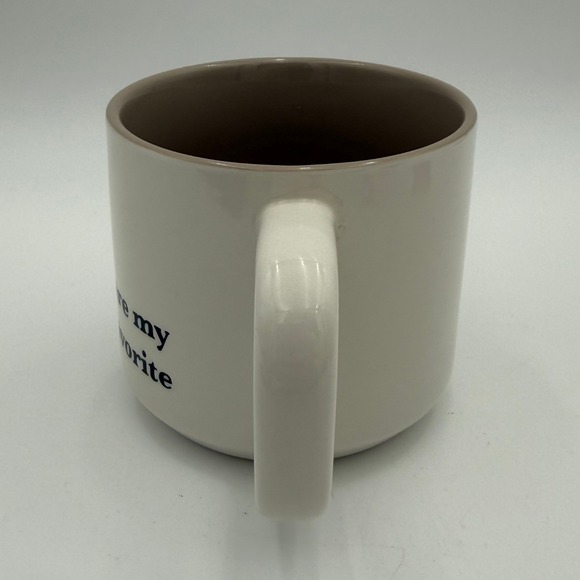 Threshold Stoneware Mug You Are My Favorite White Taupe Two Tone Coffee Cup - Picture 3 of 5